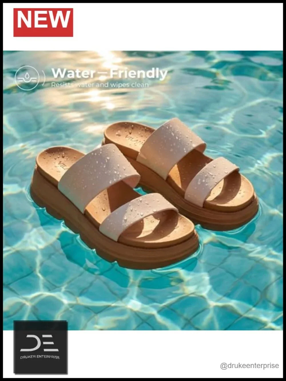 Platform Sandals Wedges Slides Open Toe Chunky Non-Slip EVA Summer Vacation